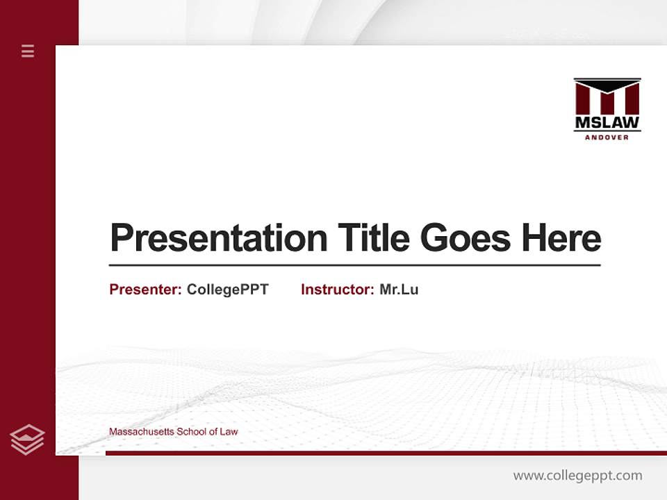 Massachusetts School of Law Thesis Proposal/Graduation Defense PPT Template4:3 ratio PPT effect preview image5