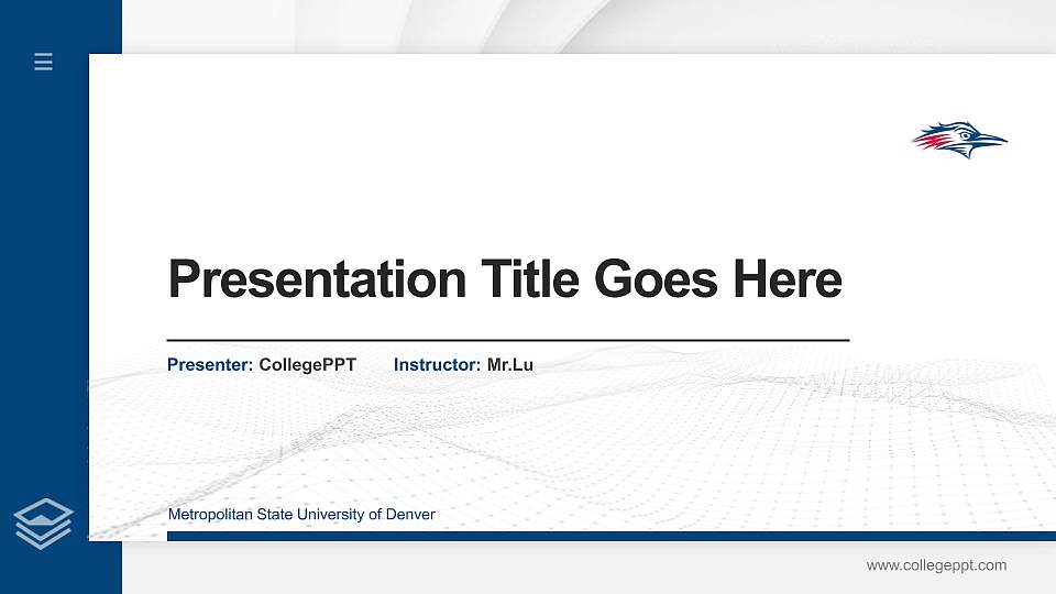 Metropolitan State University of Denver Thesis Proposal/Graduation Defense PPT Template16:9 ratio PPT effect preview image