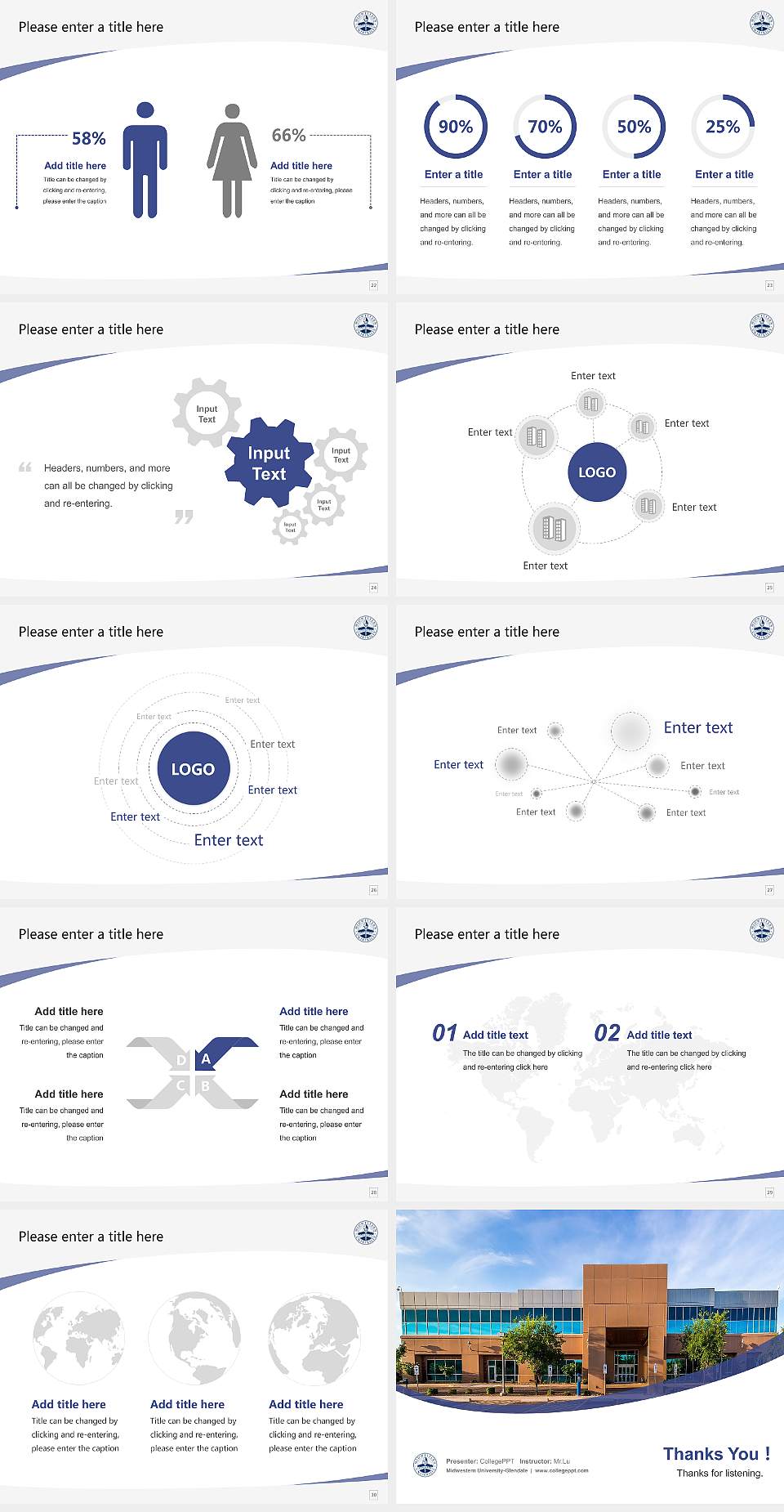 Midwestern University-Glendale Course/Courseware Creation PPT Template4:3 ratio PPT effect preview image4
