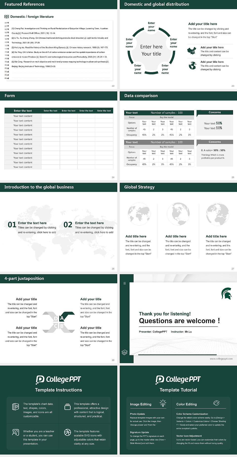 Michigan State University Thesis Proposal/Graduation Defense PPT Template4:3 ratio PPT effect preview image4
