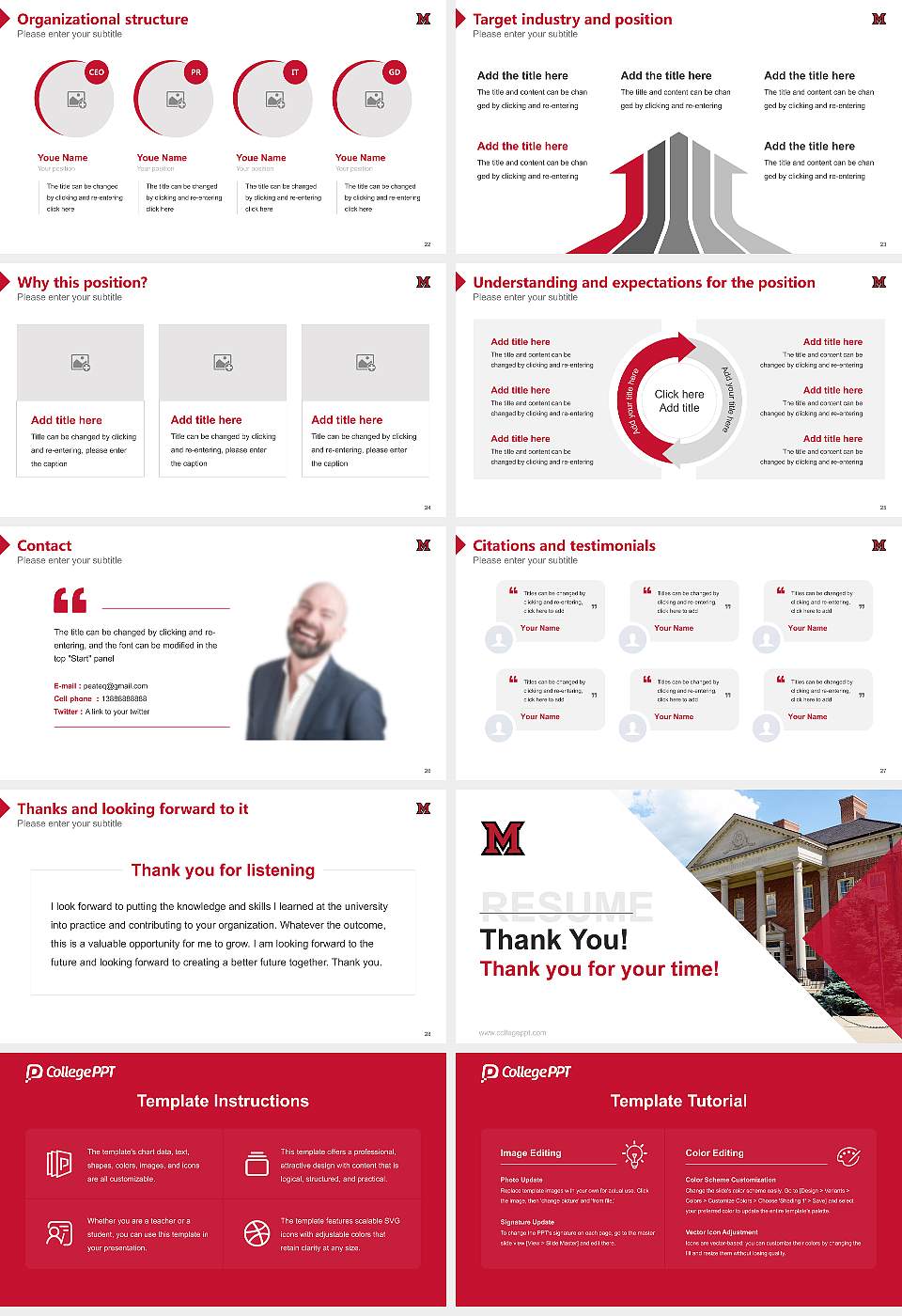 Miami University-Oxford Resume PPT Template16:9 ratio PPT effect preview image4