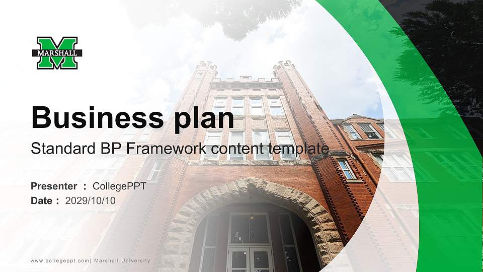 Marshall University Competition/Entrepreneurship Contest PPT Template16:9 ratio PPT effect preview image