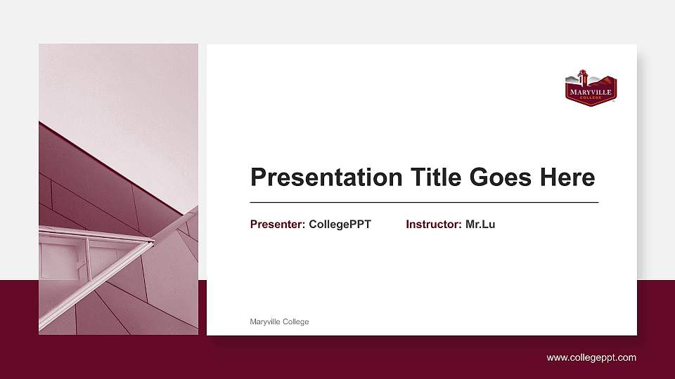 Maryville College General Purpose PPT Template16:9 ratio PPT effect preview image1