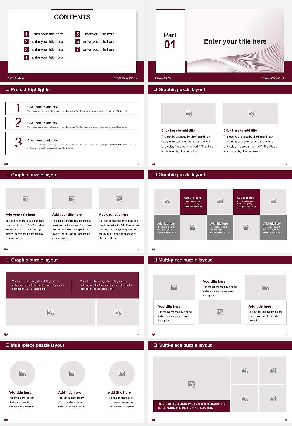 Maryville College General Purpose PPT Template16:9 ratio PPT effect preview image2