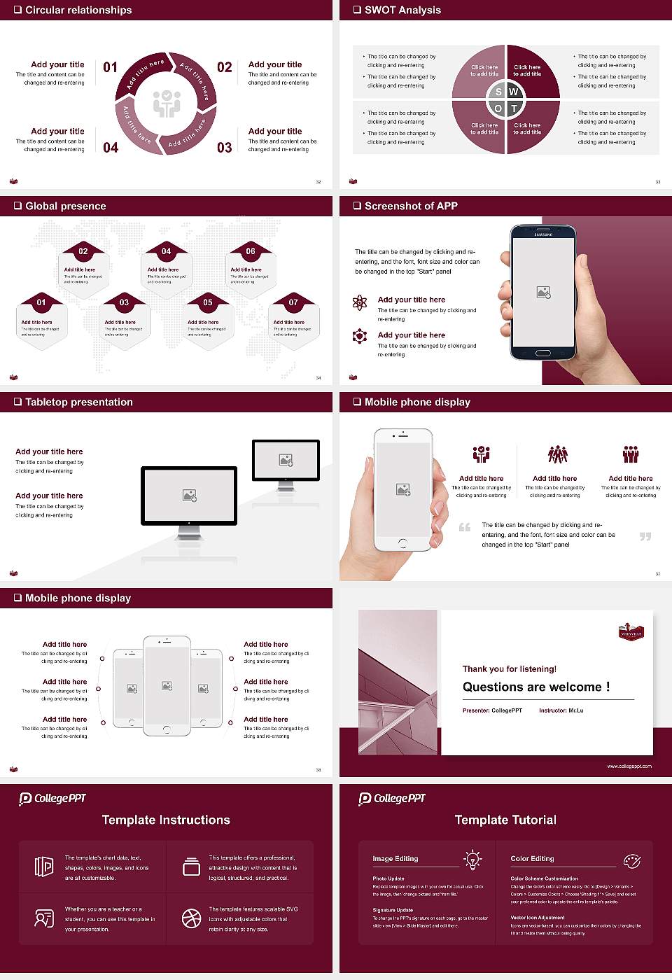 Maryville College General Purpose PPT Template16:9 ratio PPT effect preview image5