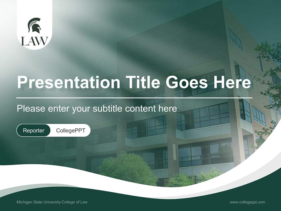 Michigan State University-College of Law Lecture Sharing and Networking Event PPT Template4:3 ratio PPT effect preview image4