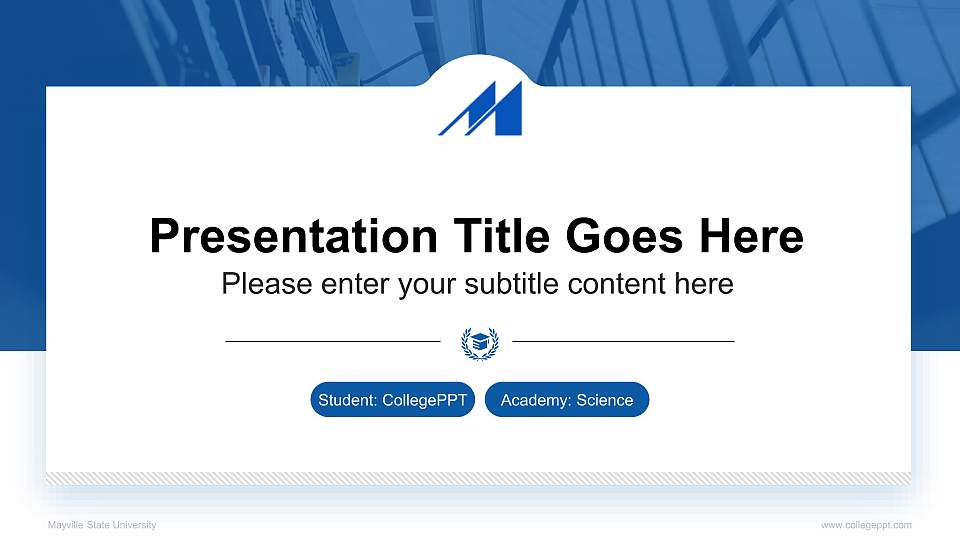 Mayville State University National Scholarship Defense PPT Template16:9 ratio PPT effect preview image