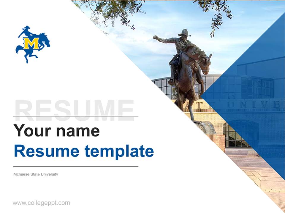 Mcneese State University Resume PPT Template4:3 ratio PPT effect preview image5