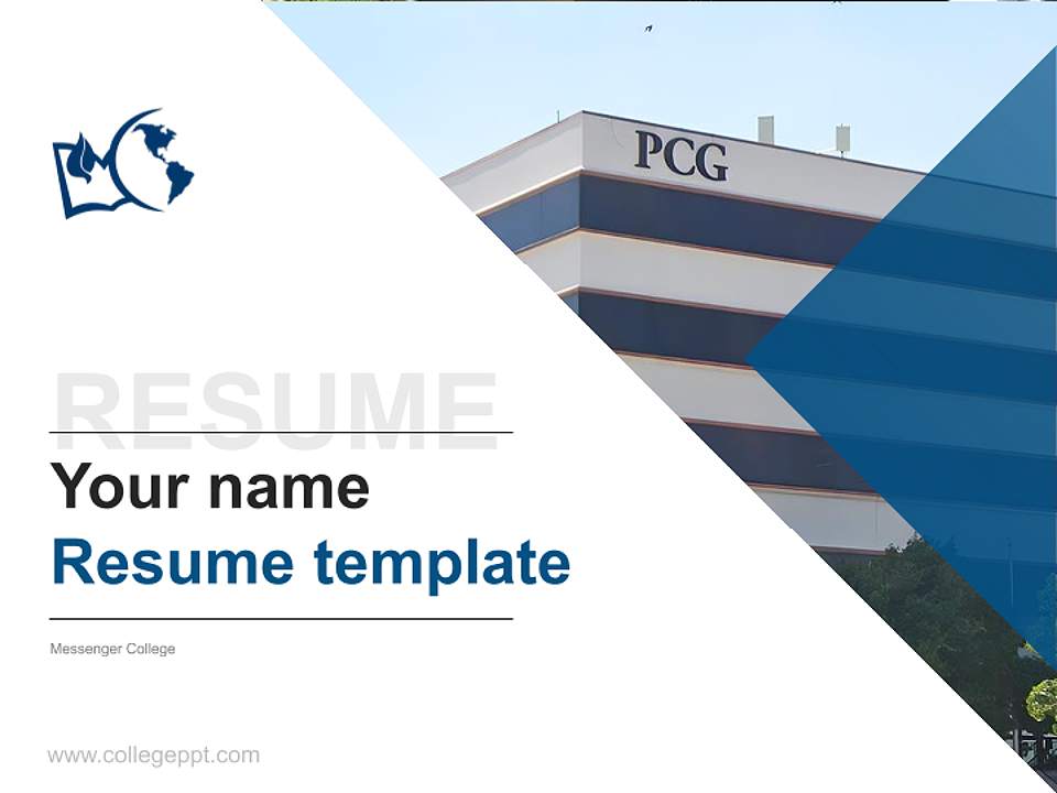 Messenger College Resume PPT Template4:3 ratio PPT effect preview image5