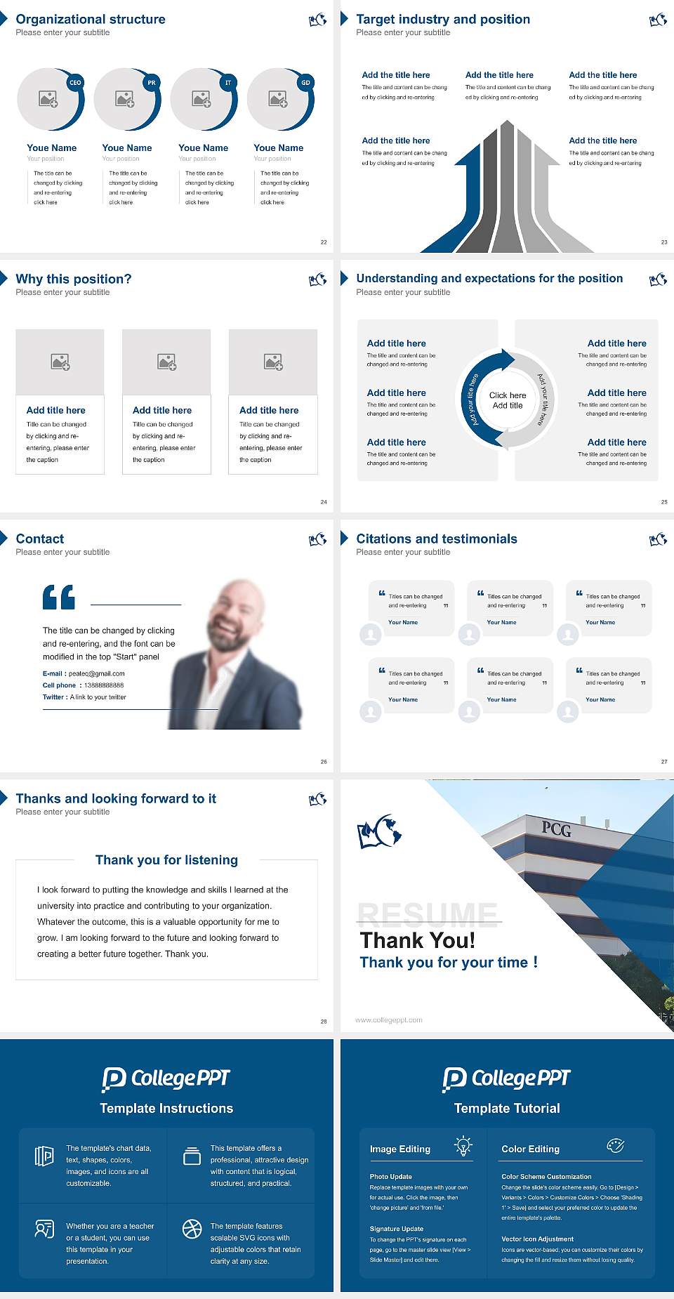 Messenger College Resume PPT Template4:3 ratio PPT effect preview image4