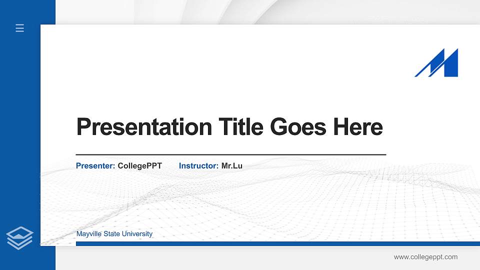 Mayville State University Thesis Proposal/Graduation Defense PPT Template16:9 ratio PPT effect preview image