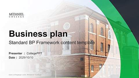 Mcdaniel College Competition/Entrepreneurship Contest PPT Template