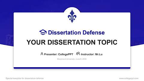 Marymount University Graduation Thesis Defense PPT Template