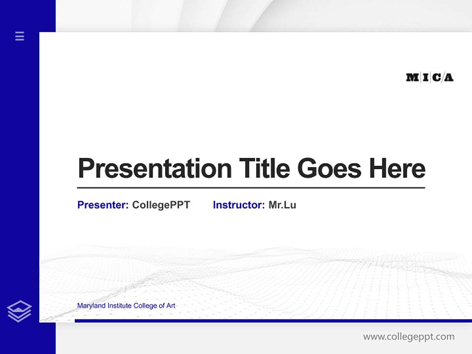 Maryland Institute College of Art Thesis Proposal/Graduation Defense PPT Template4:3 ratio PPT effect preview image5