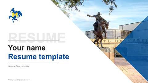 Mcneese State University Resume PPT Template