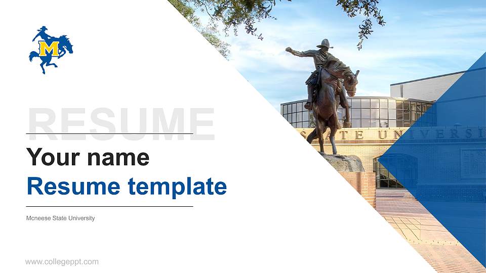 Mcneese State University Resume PPT Template16:9 ratio PPT effect preview image