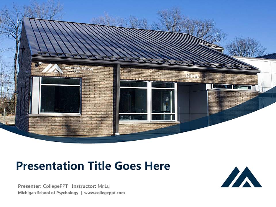 Michigan School of Psychology Course/Courseware Creation PPT Template4:3 ratio PPT effect preview image5