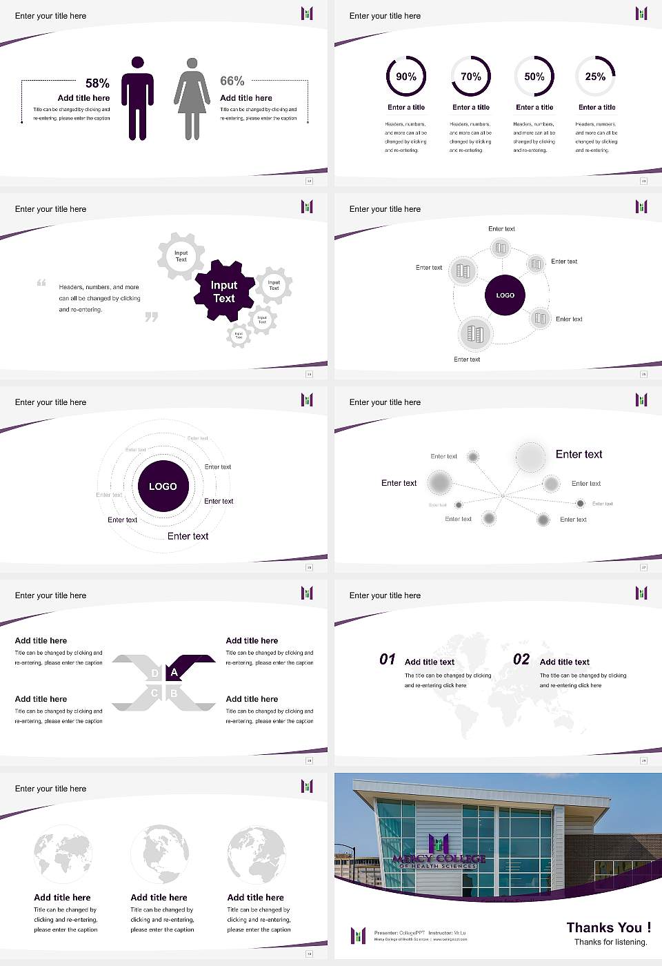 Mercy College of Health Sciences Course/Courseware Creation PPT Template16:9 ratio PPT effect preview image4