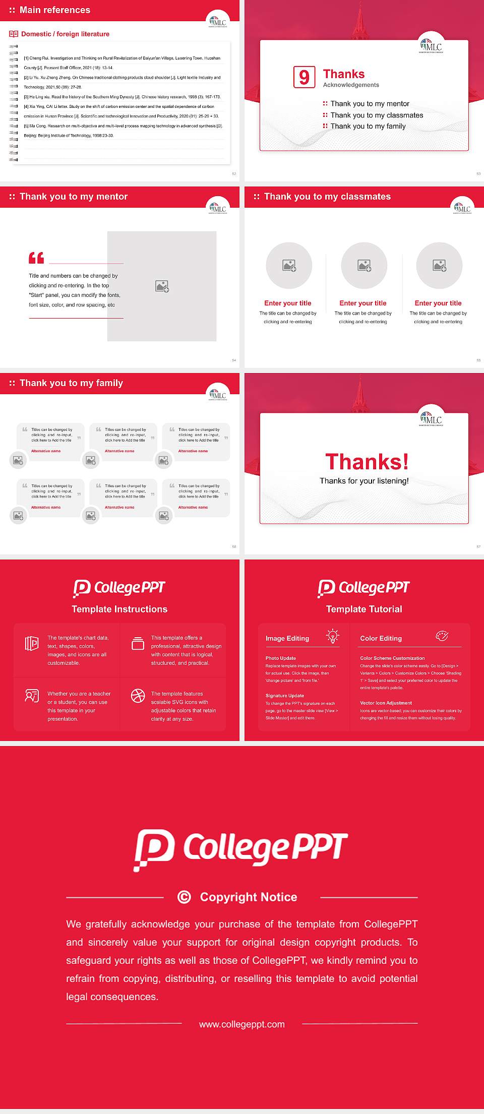 Martin Luther College Graduation Thesis Defense PPT Template4:3 ratio PPT effect preview image7