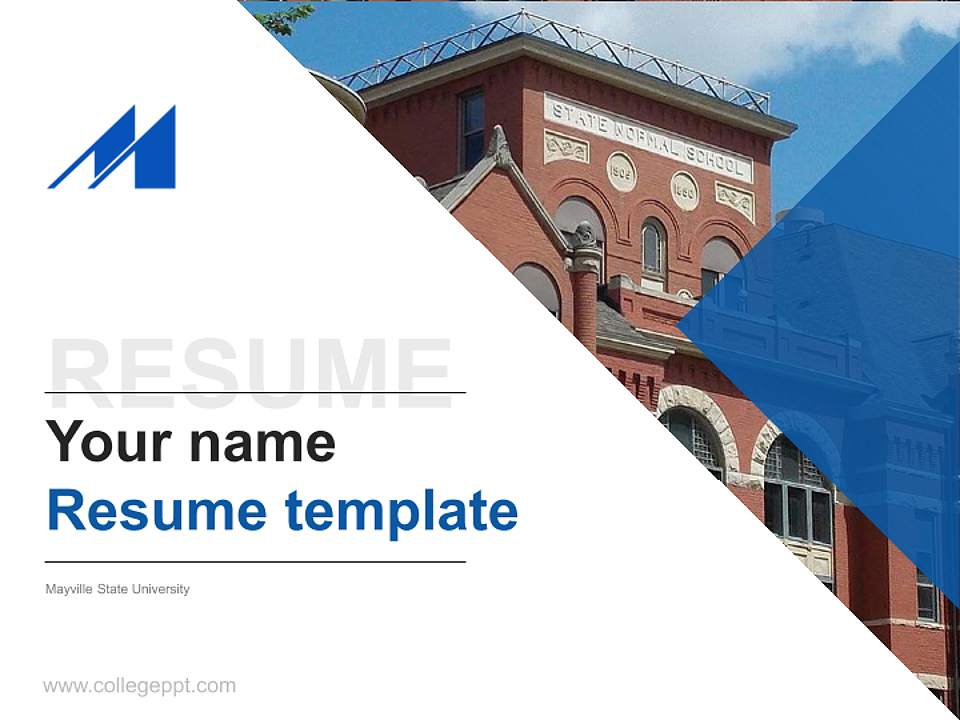 Mayville State University Resume PPT Template4:3 ratio PPT effect preview image5