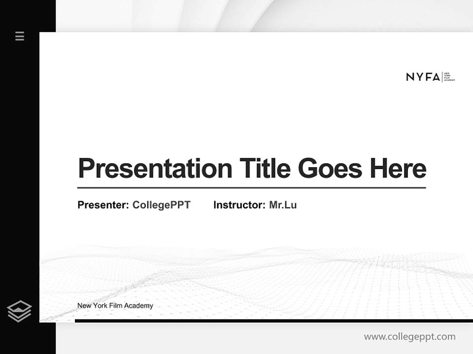 New York Film Academy Thesis Proposal/Graduation Defense PPT Template4:3 ratio PPT effect preview image5