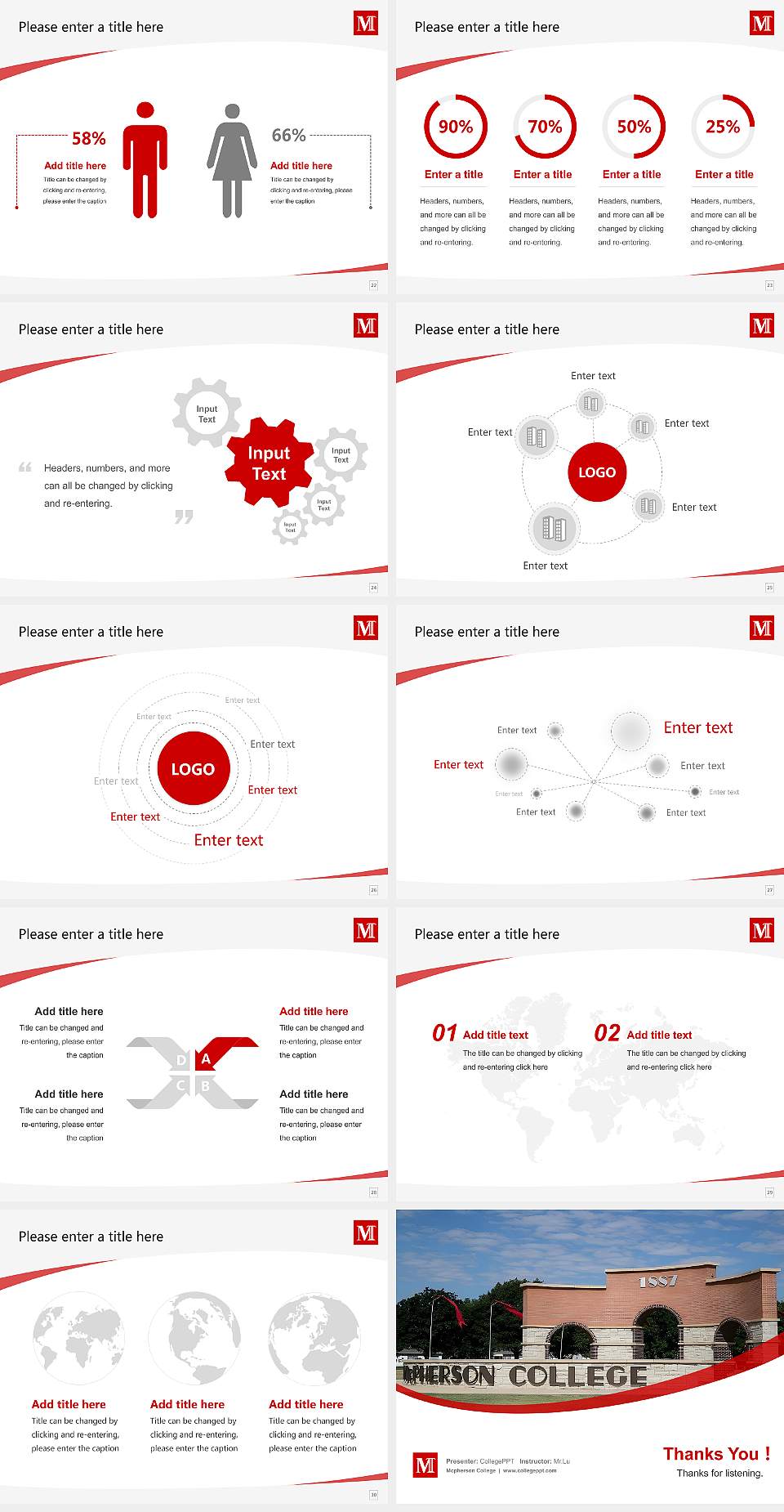 Mcpherson College Course/Courseware Creation PPT Template4:3 ratio PPT effect preview image4