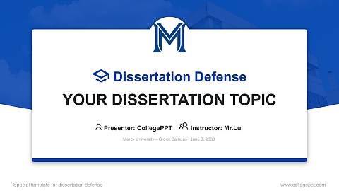 Mercy University – Bronx Campus Graduation Thesis Defense PPT Template