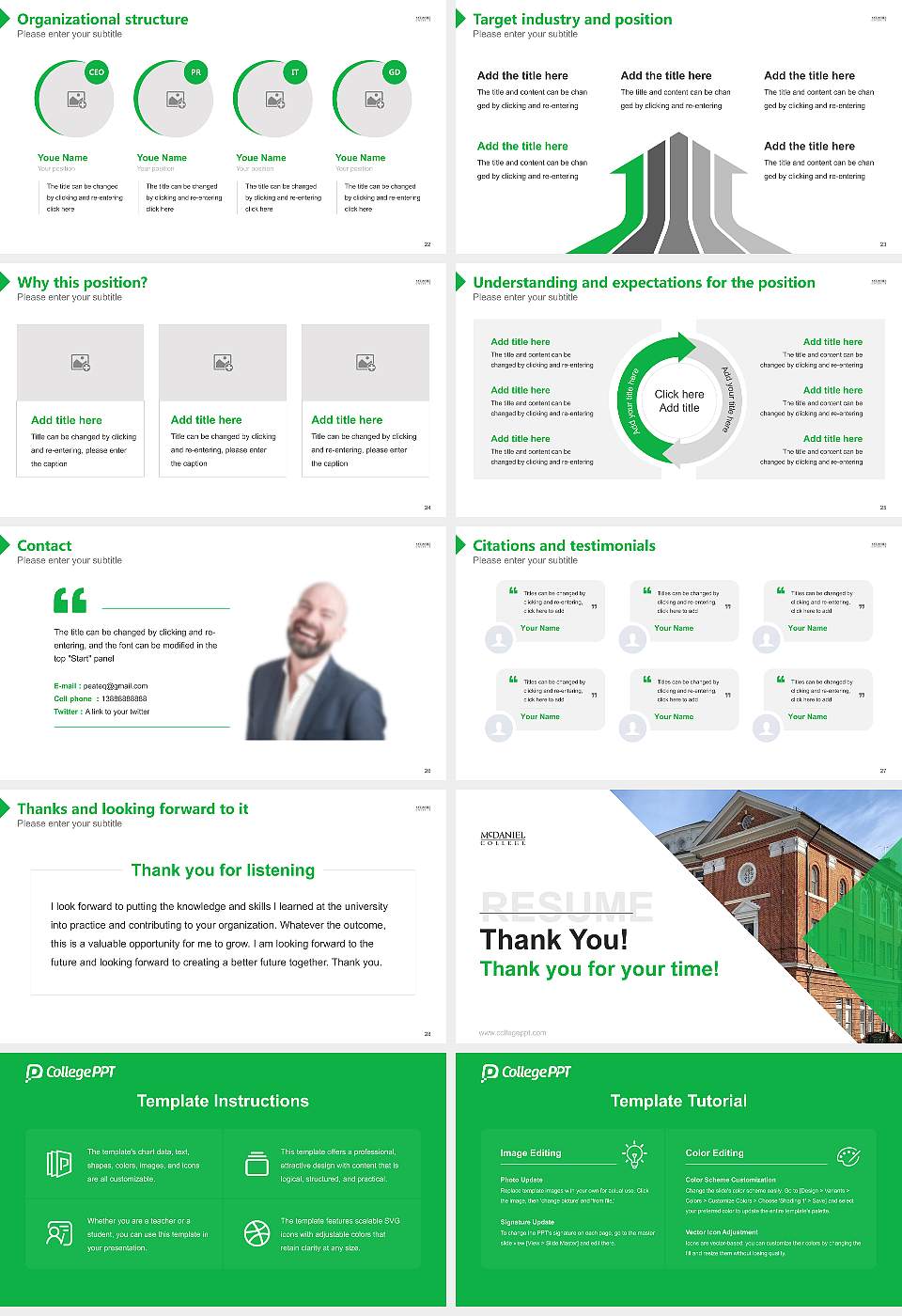 Mcdaniel College Resume PPT Template16:9 ratio PPT effect preview image4
