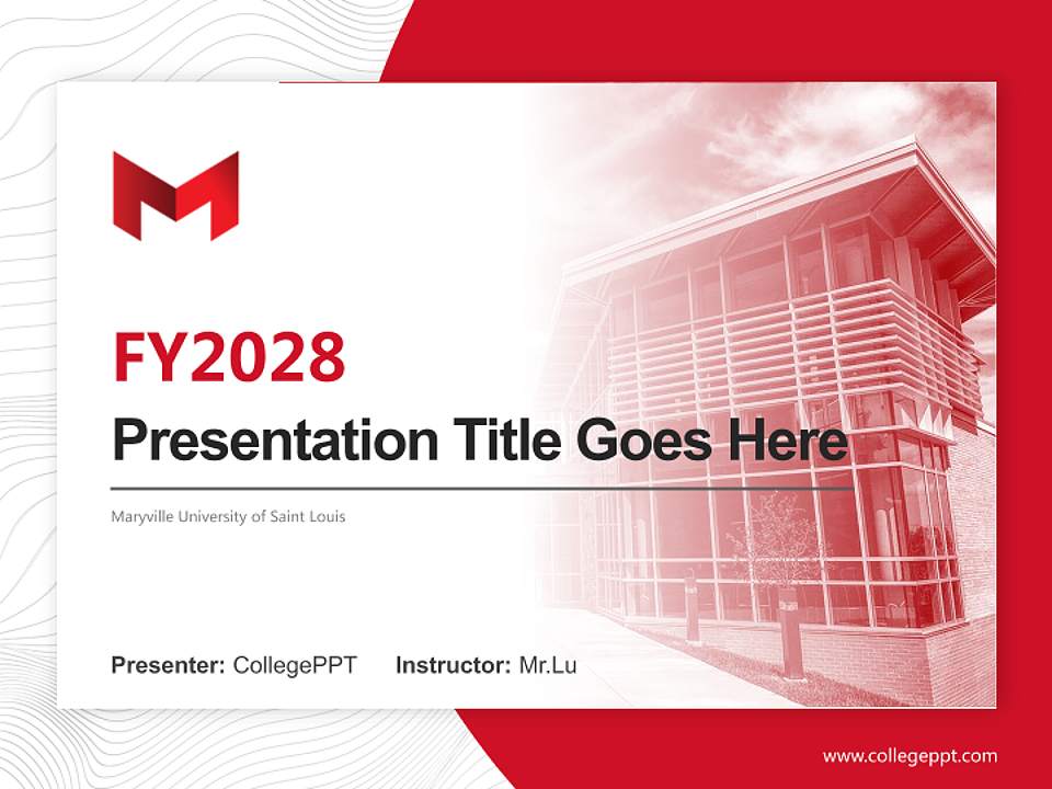 Maryville University of Saint Louis Academic Presentation/Research Findings Report PPT Template4:3 ratio PPT effect preview image5