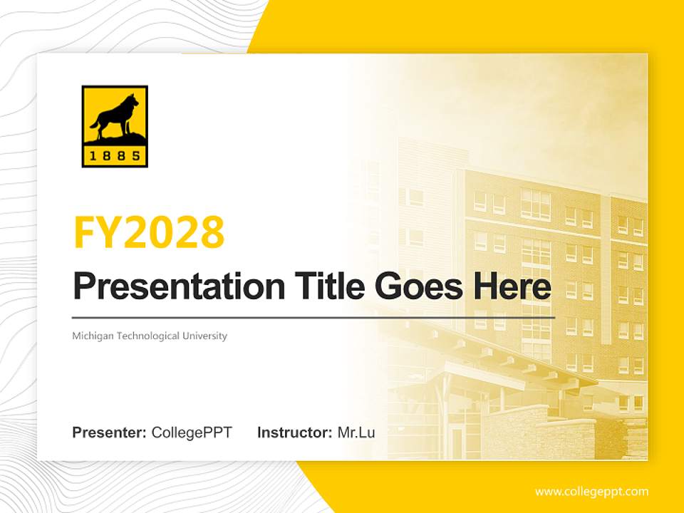 Michigan Technological University Academic Presentation/Research Findings Report PPT Template4:3 ratio PPT effect preview image5