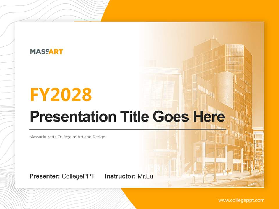 Massachusetts College of Art and Design Academic Presentation/Research Findings Report PPT Template4:3 ratio PPT effect preview image5