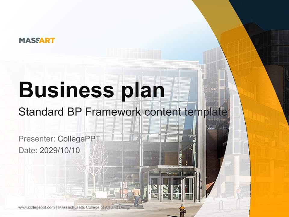 Massachusetts College of Art and Design Competition/Entrepreneurship Contest PPT Template4:3 ratio PPT effect preview image9