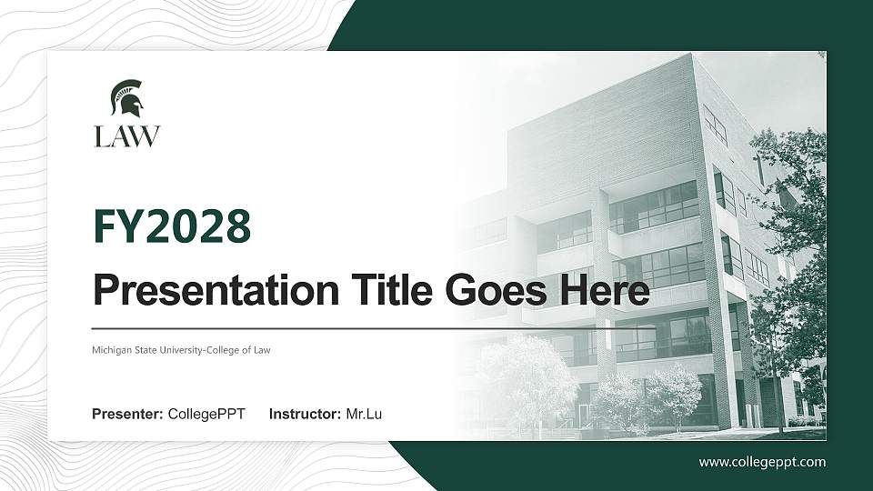 Michigan State University-College of Law Academic Presentation/Research Findings Report PPT Template16:9 ratio PPT effect preview image