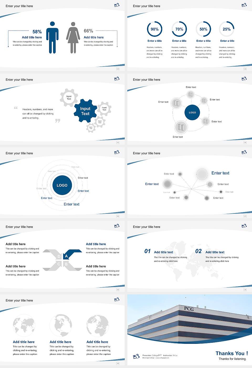 Messenger College Course/Courseware Creation PPT Template16:9 ratio PPT effect preview image4