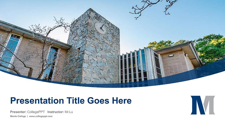 Menlo College Course/Courseware Creation PPT Template16:9 ratio PPT effect preview image