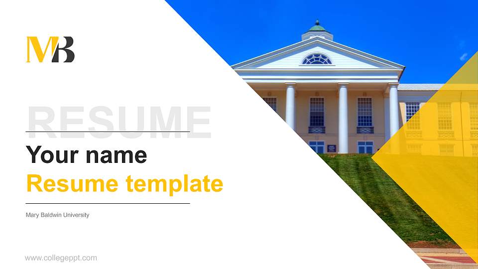 Mary Baldwin University Resume PPT Template16:9 ratio PPT effect preview image