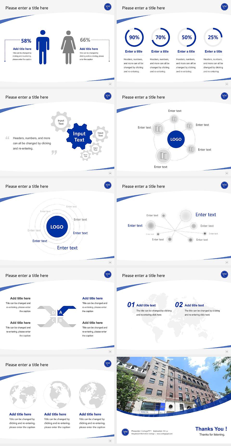 Marymount Manhattan College Course/Courseware Creation PPT Template4:3 ratio PPT effect preview image4