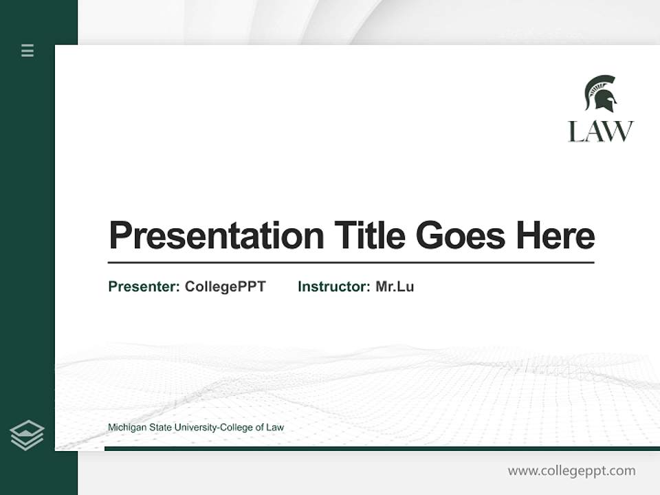 Michigan State University-College of Law Thesis Proposal/Graduation Defense PPT Template4:3 ratio PPT effect preview image5