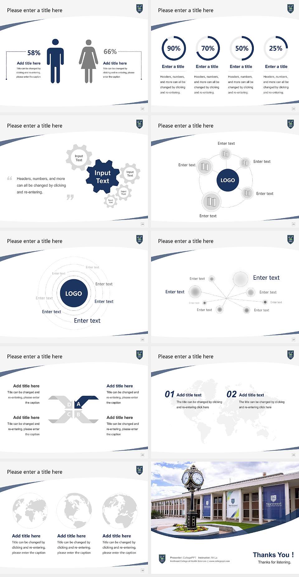 Northeast College of Health Sciences Course/Courseware Creation PPT Template4:3 ratio PPT effect preview image4