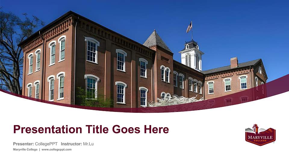 Maryville College Course/Courseware Creation PPT Template16:9 ratio PPT effect preview image