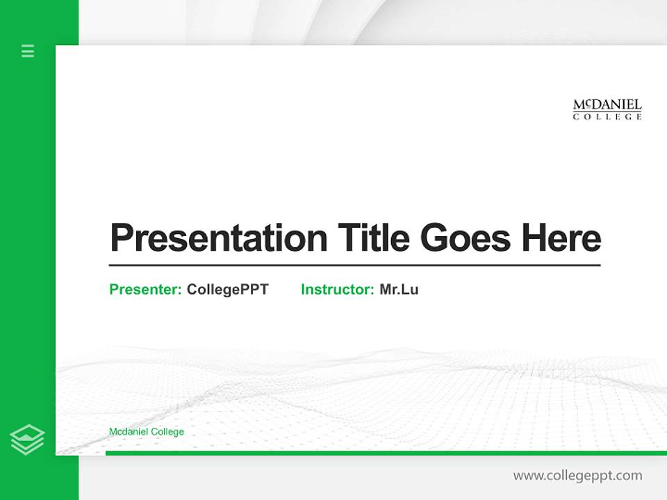 Mcdaniel College Thesis Proposal/Graduation Defense PPT Template4:3 ratio PPT effect preview image5