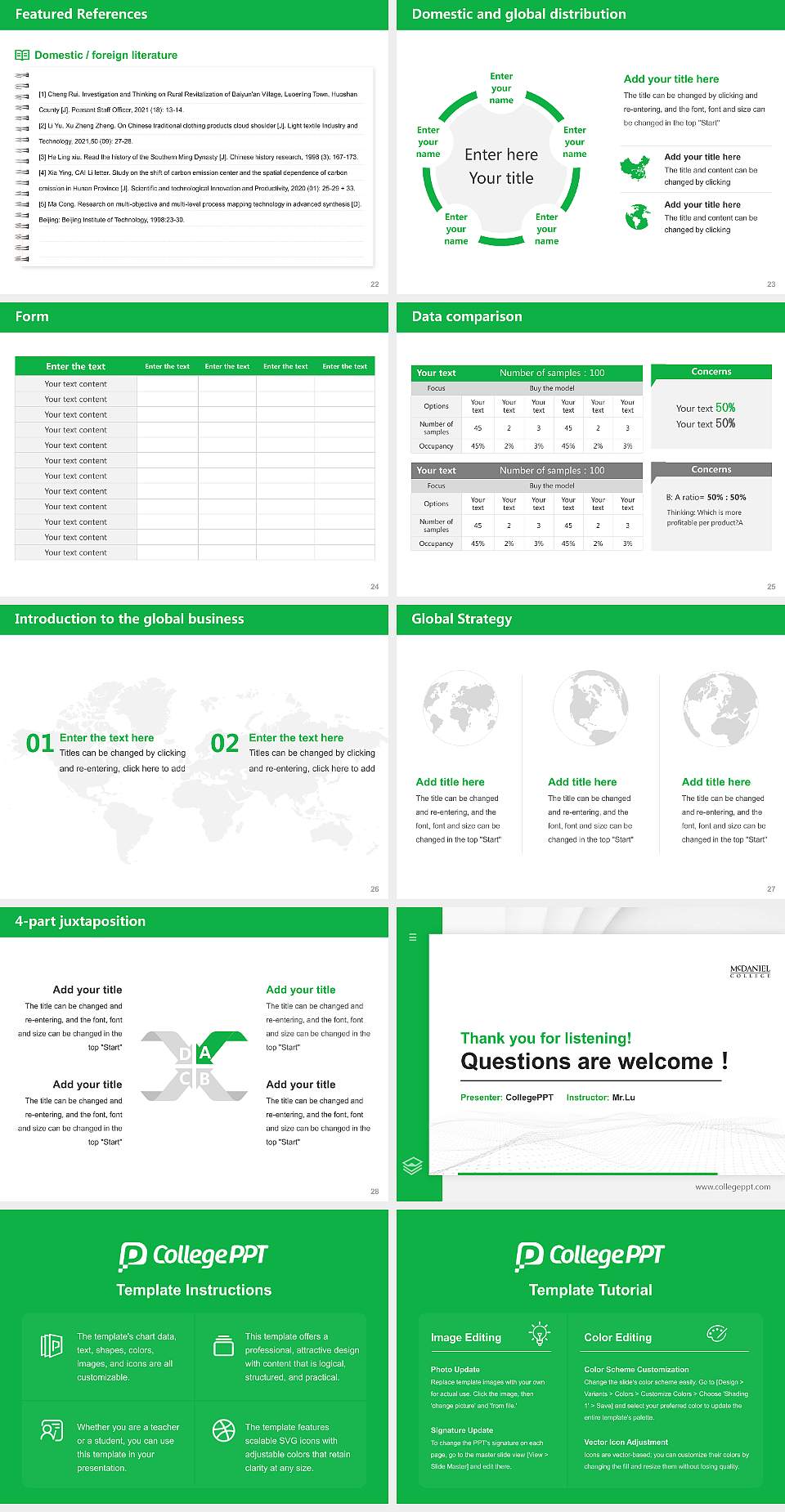 Mcdaniel College Thesis Proposal/Graduation Defense PPT Template4:3 ratio PPT effect preview image4