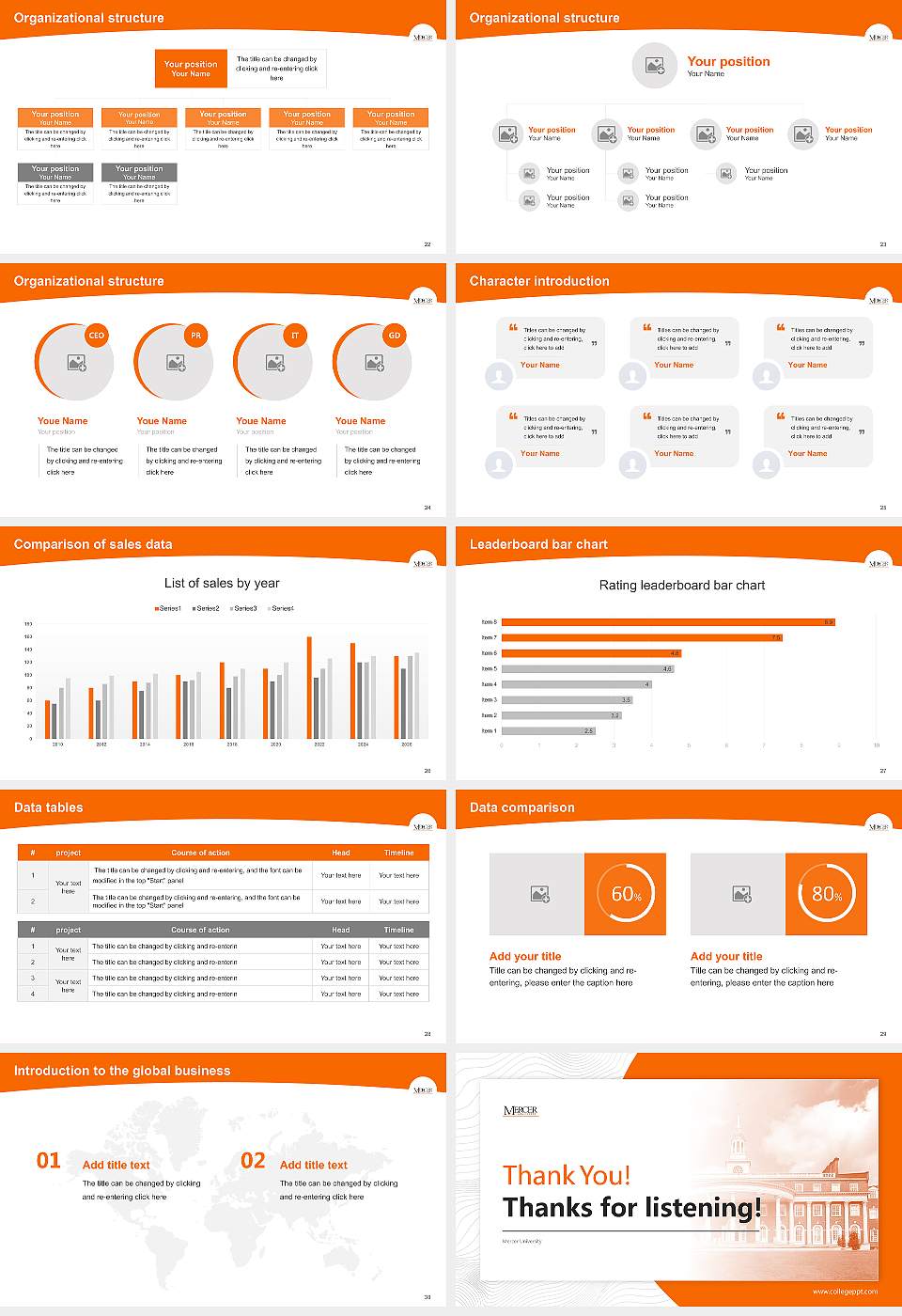 Mercer University Academic Presentation/Research Findings Report PPT Template16:9 ratio PPT effect preview image4