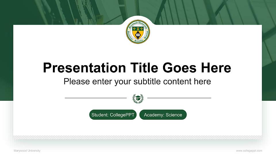 Marywood University National Scholarship Defense PPT Template16:9 ratio PPT effect preview image