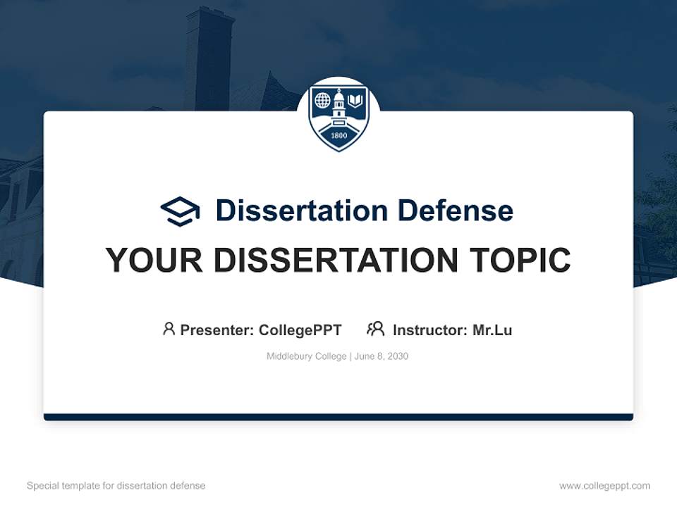 Middlebury College Graduation Thesis Defense PPT Template4:3 ratio PPT effect preview image7