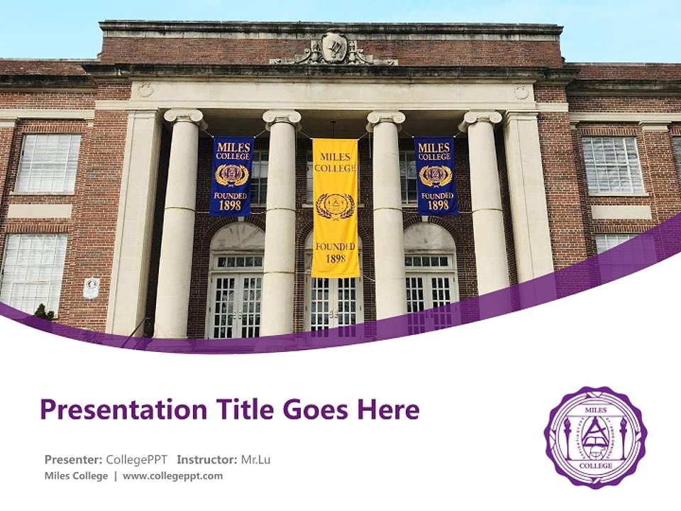 Miles College Course/Courseware Creation PPT Template4:3 ratio PPT effect preview image5