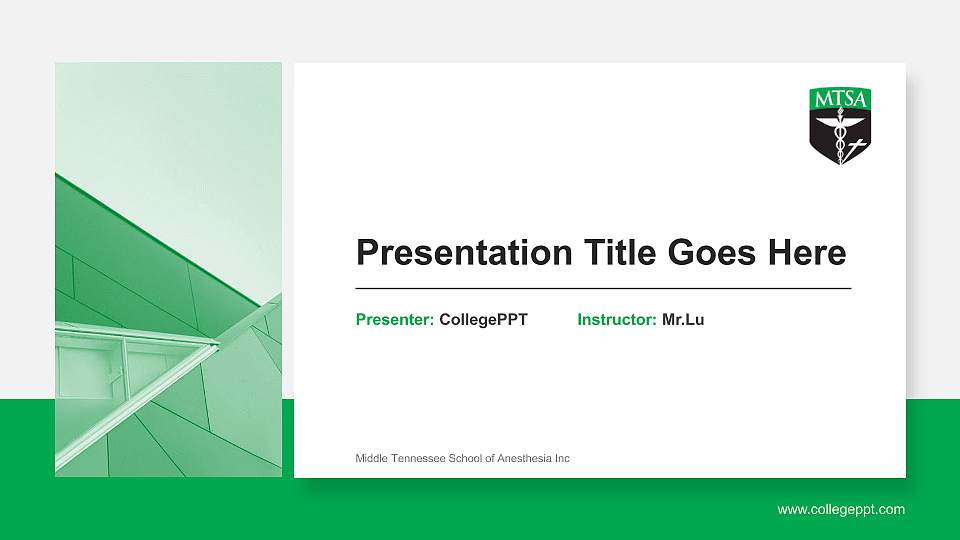 Middle Tennessee School of Anesthesia Inc General Purpose PPT Template16:9 ratio PPT effect preview image
