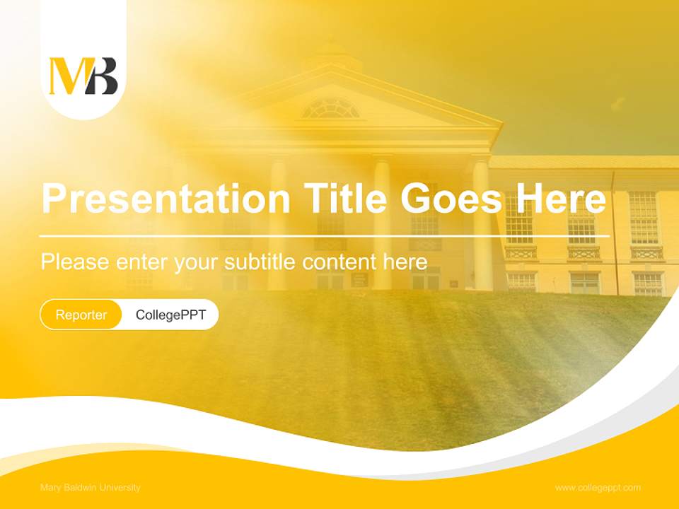 Mary Baldwin University Lecture Sharing and Networking Event PPT Template4:3 ratio PPT effect preview image4