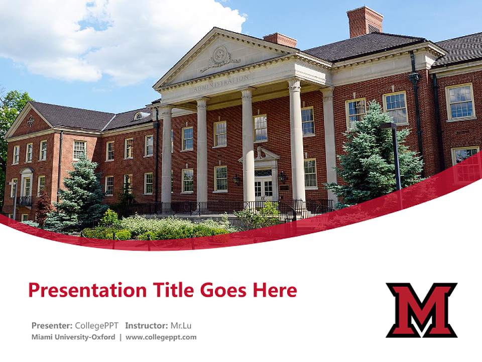 Miami University-Oxford Course/Courseware Creation PPT Template4:3 ratio PPT effect preview image5