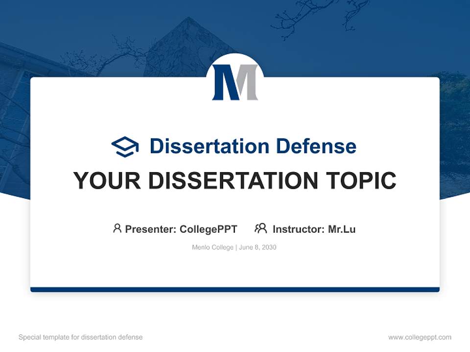 Menlo College Graduation Thesis Defense PPT Template4:3 ratio PPT effect preview image7